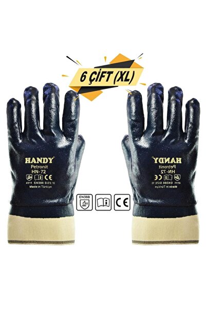 NZB Nitril Kaplı Petrolcü Iş Eldiveni Inşaat Sanayi Eldiven Xl 6 Çift