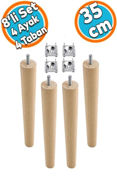 NZB Ahşap Mobilya Koltuk Kanepe Sehpa Masa Ayağı Ayakları M8 Civatalı 35 cm +...
