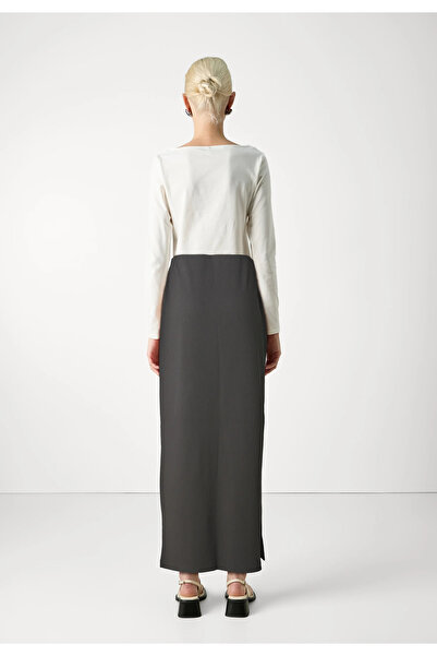 ONLY Beli Lastikli Derin Yırtmaçlı Likralı Dar Kesim Maxi Etek