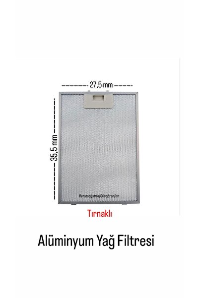 beratsogutma TERMİKEL DAVLUMBAZ ASPİRATÖR 27,5 X 35,5 CM ALÜMİNYUM  YAĞ FİLTRESİ