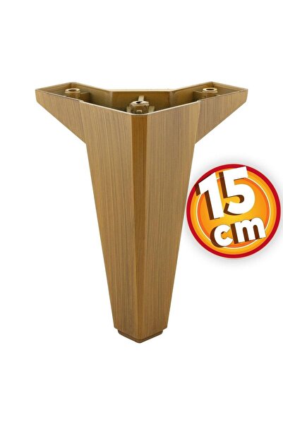 NZB Lüks Mobilya Kanepe Sehpa Tv Ünitesi Koltuk Ayağı 15 Cm Ahşap Desenli Kah...