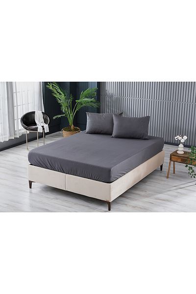 Doqu Home Colorful Fitted Sheet Single - Anthracite
