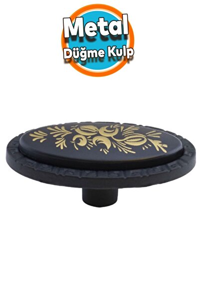 NZB Mobilya Düğme Kulp Çekmece Dolap Kapak Kulpu Kulbu Dekoratif Metal Siyah