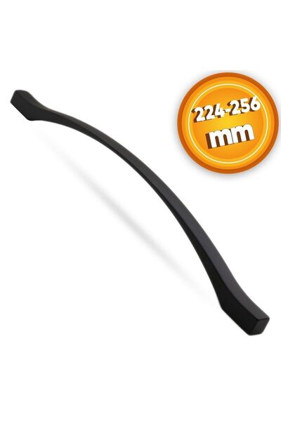 NZB Çekmece Mutfak Dolap Kapak Kulpu Kulbu 224-256 Mm Mat Siyah Metal Kulp
