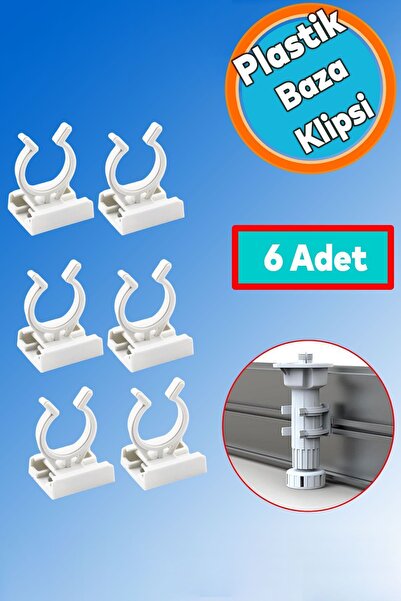 NZB Mobilya Baza Ayakkabılık Dolap Mutfak Tezgah Gardrop Vestiyer Ayak Boru Tutucu Toka Klips (6 Adet)