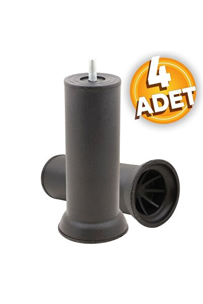 NZB Mobilya Kanepe Baza Koltuk Destek Ayağı M8 Civata Siyah Ayak 15 Cm (4 Adet)