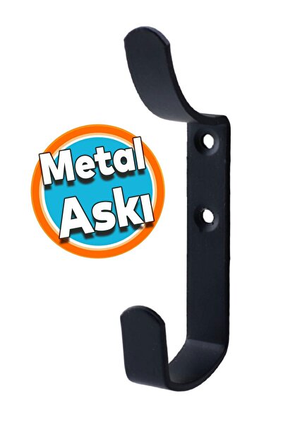 NZB Metal Portmanto Vestiyer Duvar Dolap Elbise Askısı Siyah Mobilya Kapı Askılığı Aparatı