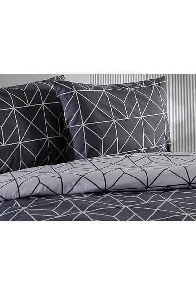 Doqu Home Set cuvertură de pilota Ranforce Polka Antracit King Size