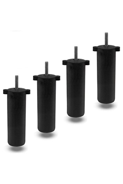 NZB (4 Adet) Kanepe Baza Koltuk Destek Ayağı M8 Civata Ayarlı Siyah Ayak 13 Cm