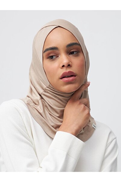 Femple Modest Şal cu os de culoare nisip fierbinte - eşarfă