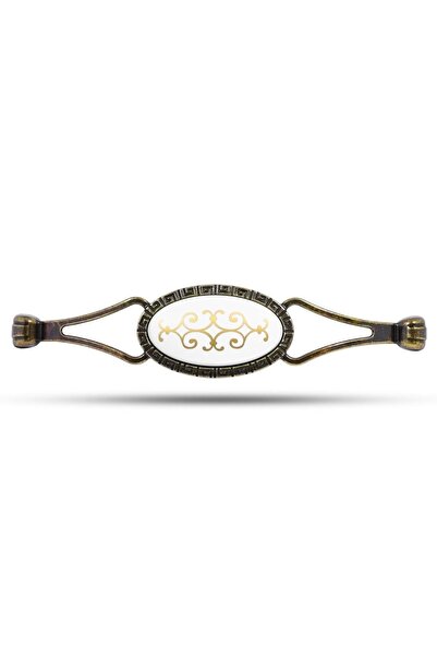 NZB Seçil Çekmece Dolap Kapak Kulpu Kulbu Antik Sarı Metal Kulp 128 Mm