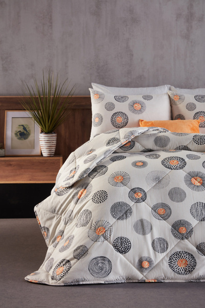 Doqu Home Polycotton Pamuklu Uyku Seti Cosmos Çift Kişilik - Gri
