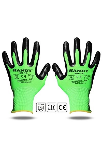 Handy Hn-16 Nitril Kaplama Iş Eldiveni Sanayi Inşaat Usta Eldiven 10/xl (1 Çift)