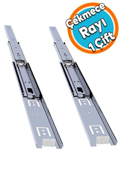 NZB Bilyalı Dolap Çekmece Rayı Metal En 3.6 cm Uzunluk 40 cm(1 Çift)