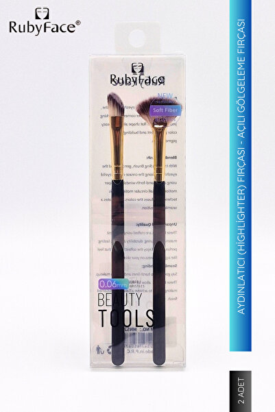 ruby face 2'li Makyaj Fırça Seti - Aydınlatıcı (Highlighter) Fırça & Açılı Gölgeleme Fırça Seti