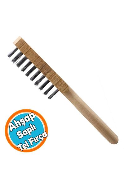 NZB Wooden Handle Wire Brush - Multi-Purpose Dirt Rust Barbecue Barbecue Grill Cleaning Brush No 6
