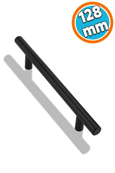 NZB Mobilya Mutfak Çekmece Dolap Kapak Kulpu Kulbu 128 mm Mat Siyah Metal Kulp