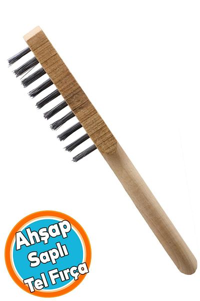 NZB No 5 - Multi-Purpose Wire Brush, Wooden Handle, Dirt Rust, Barbecue Grill Cleaning Brush