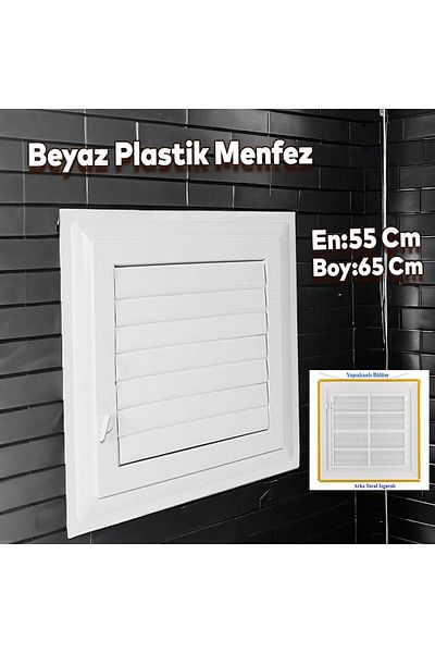 NZB Grille Bathroom WC Toilet Storage Ventilation Plastic Shutter White 55x65 CM