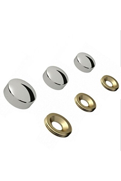 NZB (50 Adet) Dekoratif Vida Kapağı Kapatıcı 15 Mm Parlak Krom Vida Tapası Tıpası