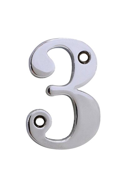 NZB Çelik Kapı Numarası 5 Cm Parlak Krom 3 Numara