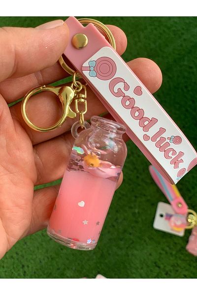 Meyra Accessories New Luxury Watery Unicorn Figured Keychain Bag Accessory Colorful with Bottle Cup and Bottle