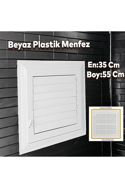 NZB Grille Bathroom WC Toilet Ventilation Plastic Shutter White 35x55 CM