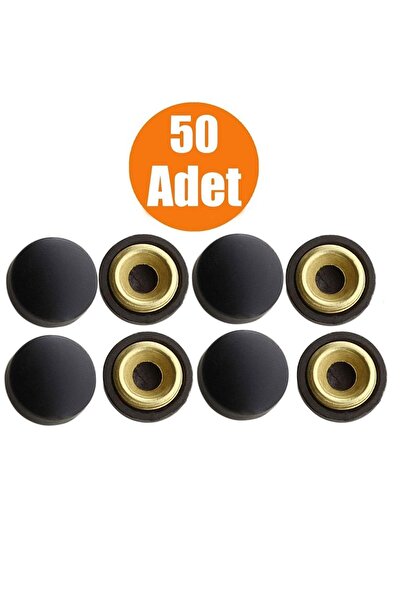 NZB Dekoratif Vida Kapağı Kapatıcı 15 Mm Mat Siyah Vida Tapası Tıpası (50 Adet)