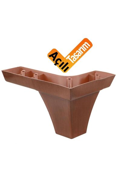NZB Lüks Mobilya Kanepe Sehpa Puf Koltuk Ayağı 10 Cm Kahverengi Ahşap Desenli...