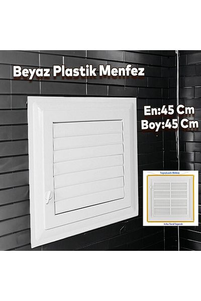 NZB Grille Bathroom WC Toilet Ventilation Plastic Shutter White 45x45 CM