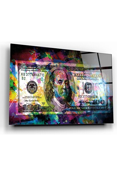 TAULART Neon Renkli Dolar Uv Baskılı Kırılmaz Cam Tablo, Ev Ve Ofis Yüksek Çözünürlüklü 4mm Cam Tablo