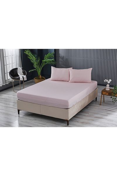 Doqu Home Single King Size Colorful Fitted Sheet - Powder