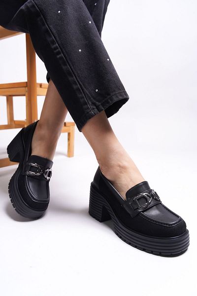 Riccon Γυναικείο Loafer Gwassien 0012500   Μαύρο σουέτ