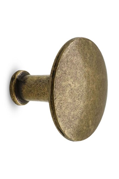 NZB Düğme Çekmece Dolap Kapak Kulpu Kulbu Antik Sarı Metal Kulp