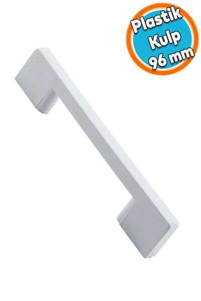 NZB Plastik Kulp Köprü Mobilya Mutfak Dolabı Çekmece Dolap Kulpları Kapak Kulpu Kulbu Beyaz 96 mm