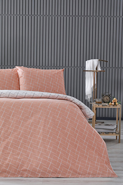 Doqu Home Glimmer Easy Cotton Tek King Size Nevresim Takımı - Somon