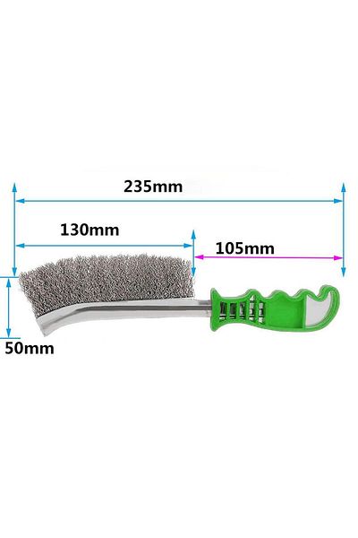 NZB Plastic Handle Wire Brush Stainless Wire Dirt Rust Removal Brush 23.5 cm
