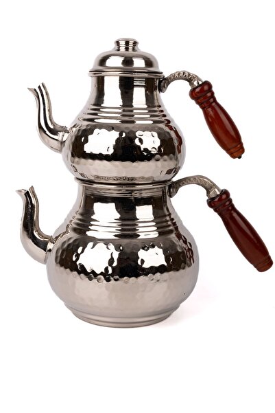 Zinnun Bakır Çaydanlık Orta boy Nikelajlı