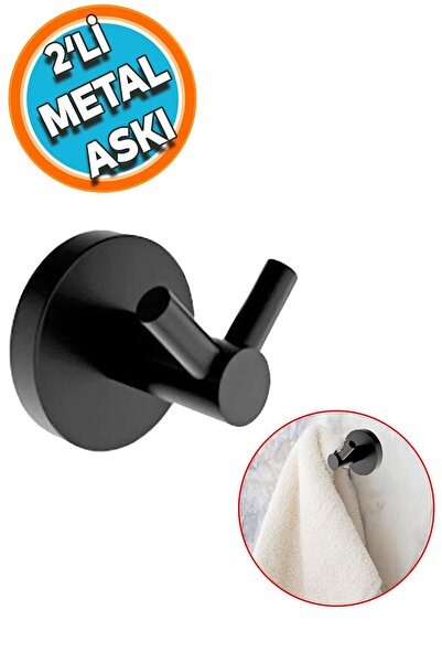 NZB Metal Sağlam Banyo Lavabo 2'li Askılık Aparat Bornoz Havlu Asma Askı Vida...