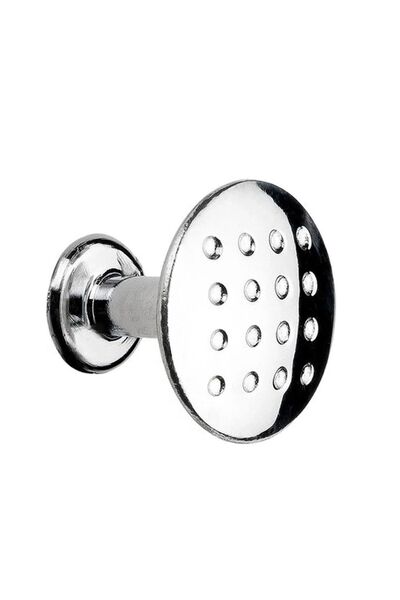 NZB Noktalı Düğme Çekmece Dolap Kapak Kulpu Kulbu Krom Metal Daire Kulp