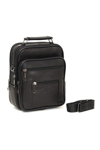 Newish Men's Steel Case Genuine Lambskin Hand and Shoulder Bag Black. Suitable for Daily Use