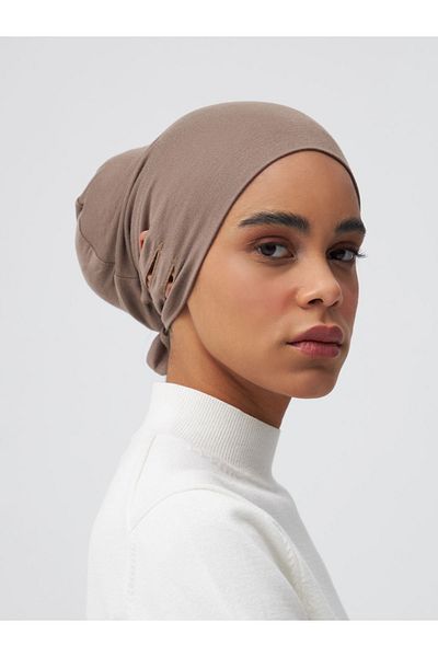 Femple Modest Μαντήλι με καπό με σκίσιμο αυτιού σε χρώμα Desert Dust