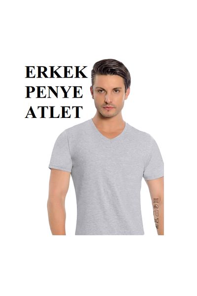 İki Yıldız Συσκευασία με 6 Μαύρα ανδρικά χτενισμένα βαμβακερά εσώρουχα με λαιμόκοψη V