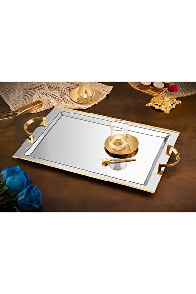 Tiamo CELİNE SERVİS TEPSİ 18/10 ALTIN KAPLAMA