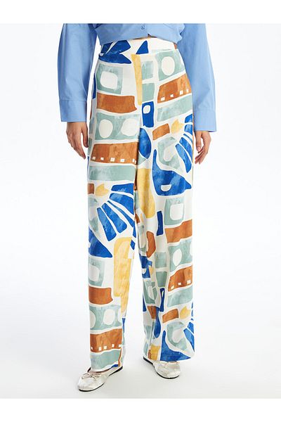 LC Waikiki Pantaloni de damă cu modele, confortabili, cu talie elastică