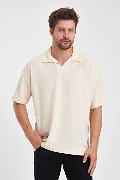 Gambocci Ανδρικό μπλουζάκι Polo Neck Oversize Knitwear - Χωρίς Κουμπιά