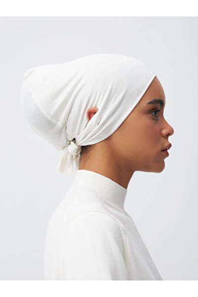 Femple Modest Ivory Colored Ear Slit Bonnet Underscarf