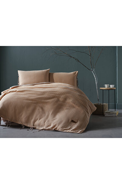 Doqu Home Yarn Painted Series Ahenk Double Duvet Cover Set - Beige