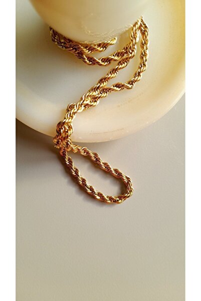 Opia JEWELRY Steel Gold 60 Cm Twist Chain Sayina Accessory