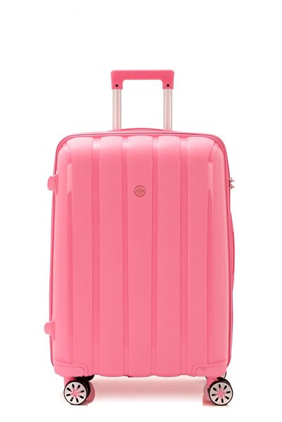 MÇS Mçs V305 Kırılmaz Polipropilen Büyük Boy Valiz Pembe
